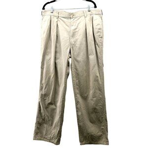 VTG Polo Ralph Lauren Chino Pant Mens 38x31 Beige Relaxed Pleated Front Straight